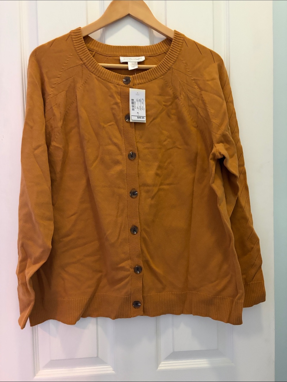 Christopher & Banks Ochre Button-Front Cardigan